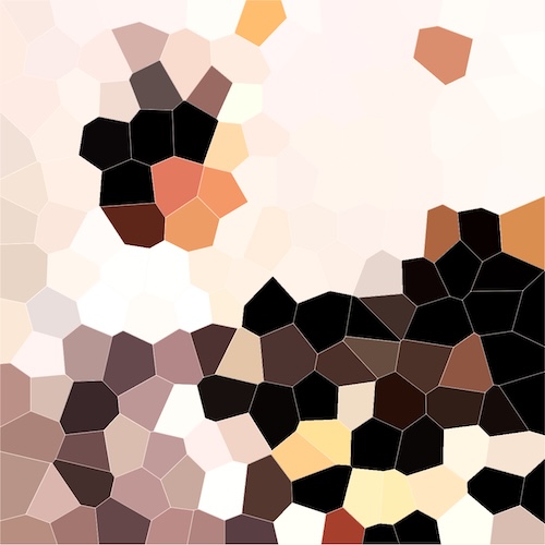 ピアノを弾く様子のモザイクアート画像